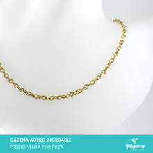 Load image into Gallery viewer, Cadena Forzada con Textura Dorada (50cm-3mm) Acero Inoxidable
