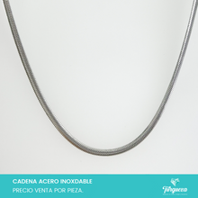 Load image into Gallery viewer, Cadena Planchada Plateada (50cm-4mm) Acero Inoxidable
