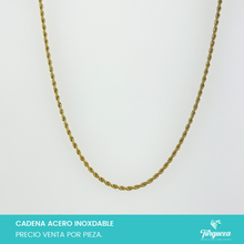 Load image into Gallery viewer, Cadena Torsal Dorada (60cm-2mm) Acero Inoxidable
