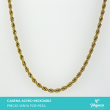 Load image into Gallery viewer, Cadena Torsal Dorada (70cm-4mm) Acero Inoxidable
