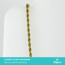 Load image into Gallery viewer, Cadena Torsal Dorada (70cm-4mm) Acero Inoxidable
