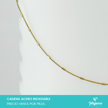 Load image into Gallery viewer, Cadena Tubular Mini con Barrilito Dorada (45cm-1mm) Acero Inoxidable
