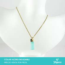 Load image into Gallery viewer, Collar Curazo Azul Dorado Acero Inoxidable
