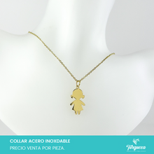 Cargar imagen en el visor de la galería, Collar Niña Dorado Acero Inoxidable
