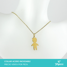 Cargar imagen en el visor de la galería, Collar Niño Dorado Acero Inoxidable
