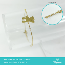 Load image into Gallery viewer, Pulsera Osito Dorada  Acero Inoxidable
